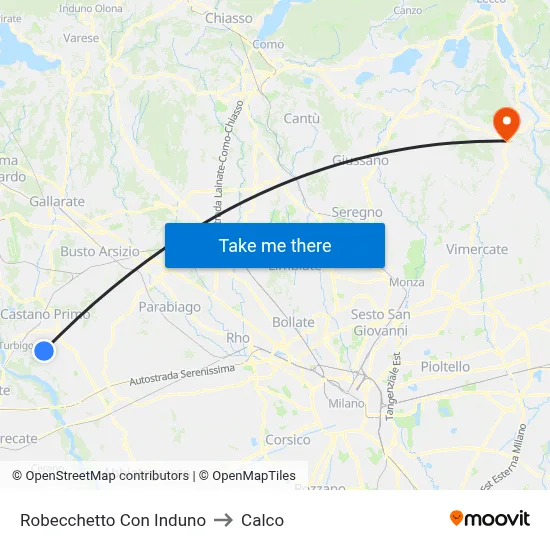 Robecchetto Con Induno to Calco map
