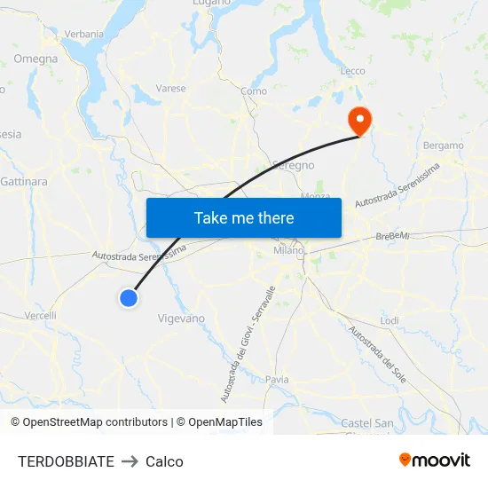 TERDOBBIATE to Calco map