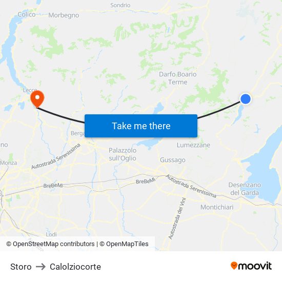 Storo to Calolziocorte map