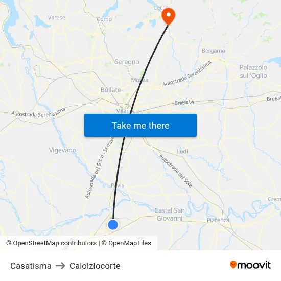 Casatisma to Calolziocorte map