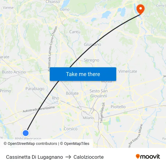 Cassinetta Di Lugagnano to Calolziocorte map