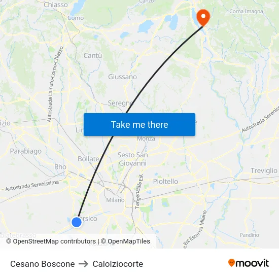 Cesano Boscone to Calolziocorte map