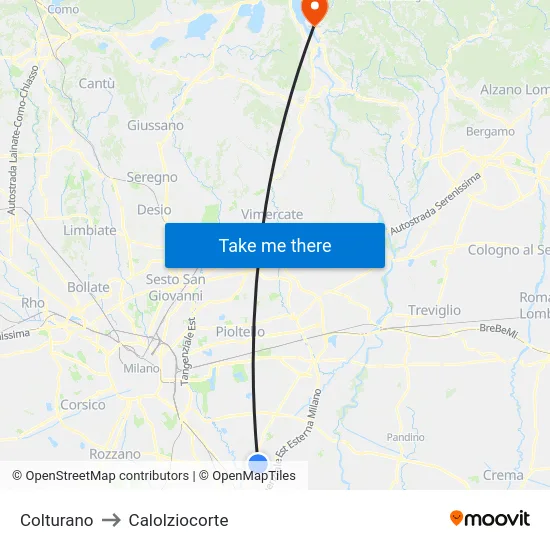 Colturano to Calolziocorte map