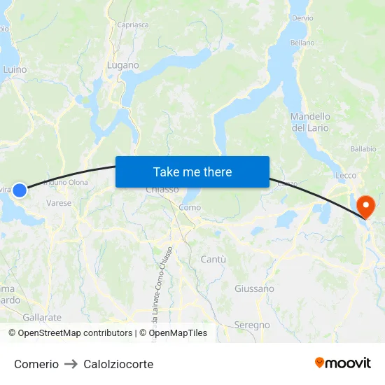 Comerio to Calolziocorte map