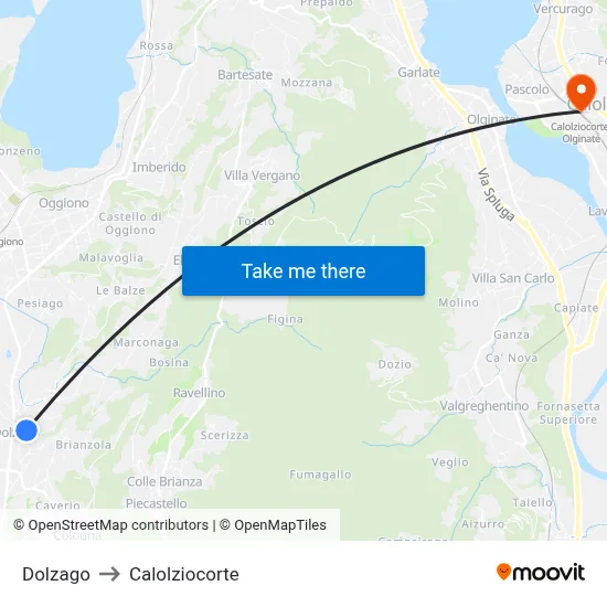Dolzago to Calolziocorte map