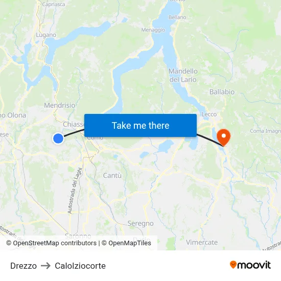 Drezzo to Calolziocorte map