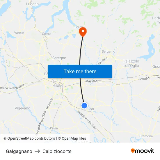 Galgagnano to Calolziocorte map