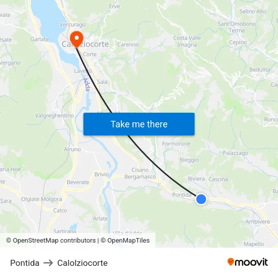 Pontida to Calolziocorte map