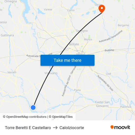 Torre Beretti e Castellaro to Calolziocorte map