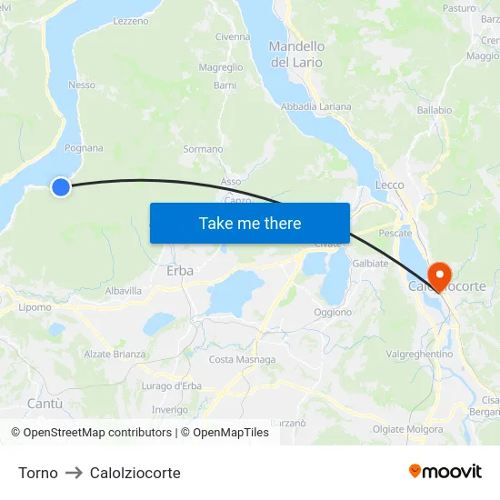 Torno to Calolziocorte map