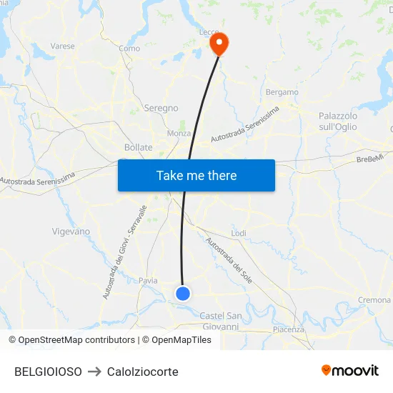 BELGIOIOSO to Calolziocorte map