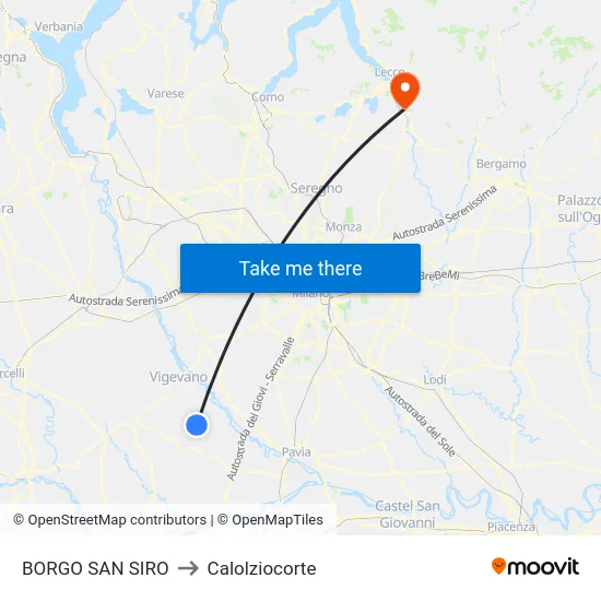 Borgo San Siro to Calolziocorte map