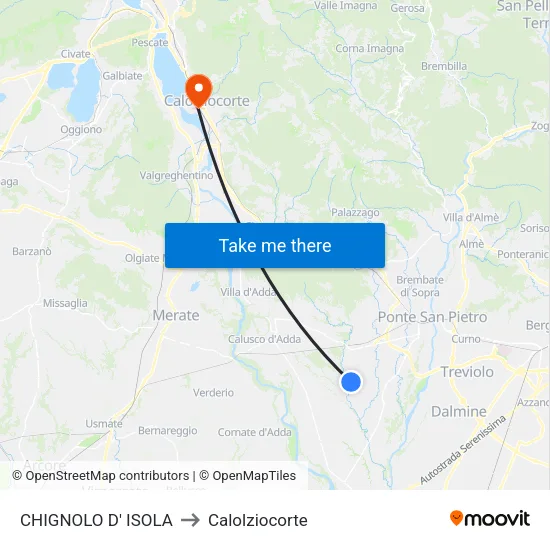 Chignolo D' Isola to Calolziocorte map