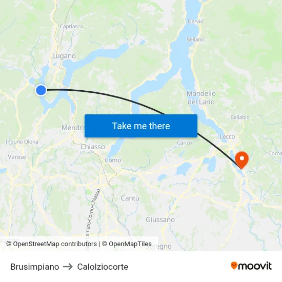 Brusimpiano to Calolziocorte map