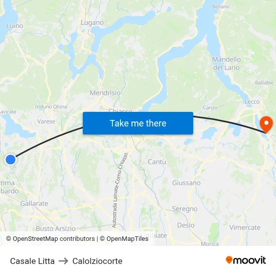 Casale Litta to Calolziocorte map