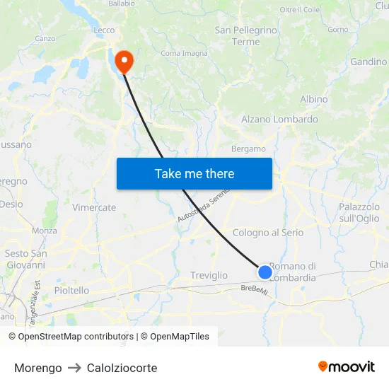 Morengo to Calolziocorte map