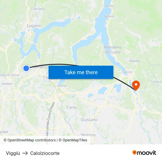 Viggiù to Calolziocorte map