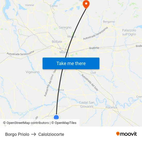 Borgo Priolo to Calolziocorte map