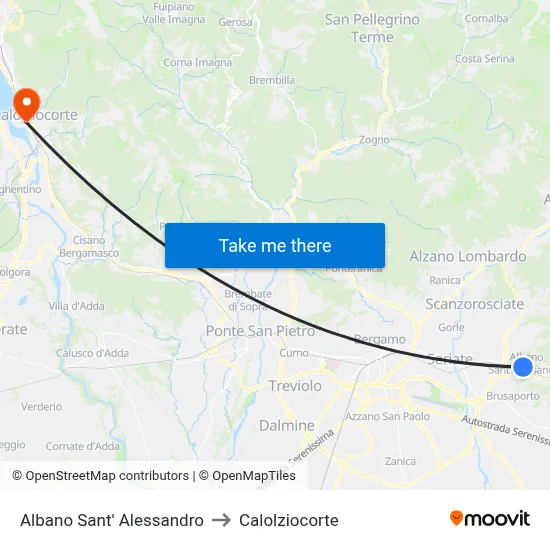 Albano Sant' Alessandro to Calolziocorte map