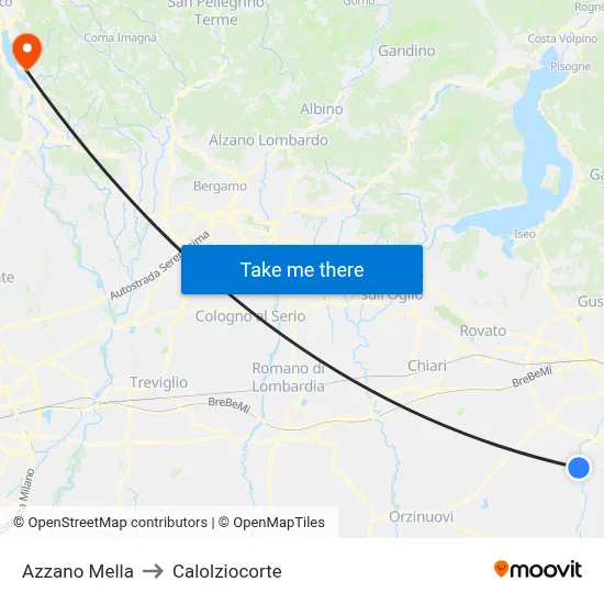 Azzano Mella to Calolziocorte map