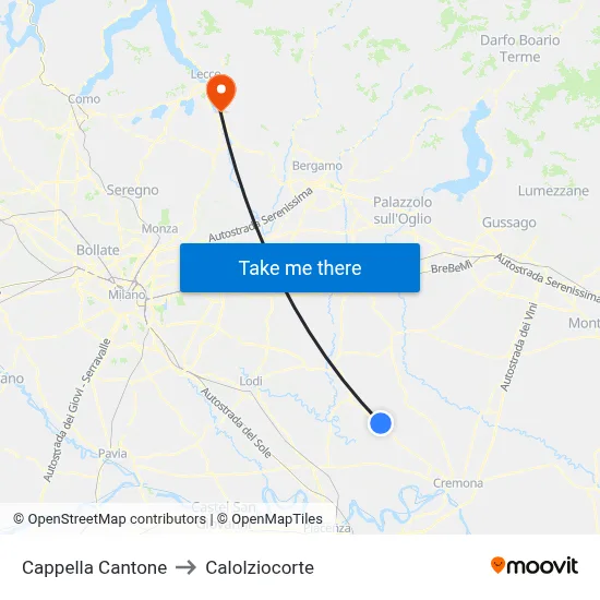 Cappella Cantone to Calolziocorte map