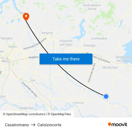 Casalromano to Calolziocorte map