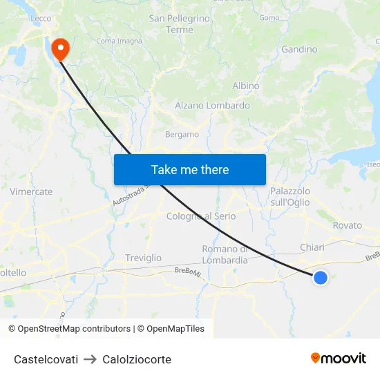 Castelcovati to Calolziocorte map