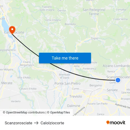 Scanzorosciate to Calolziocorte map