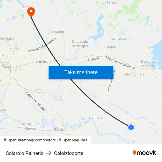 Solarolo Rainerio to Calolziocorte map