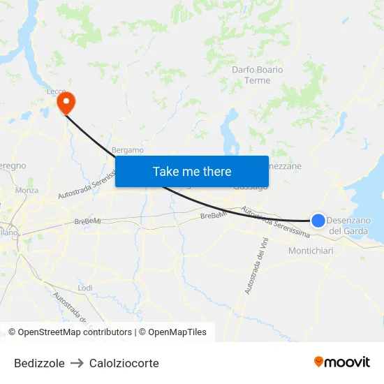 Bedizzole to Calolziocorte map