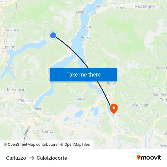 Carlazzo to Calolziocorte map