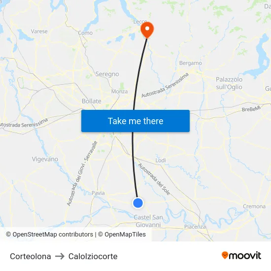 Corteolona to Calolziocorte map