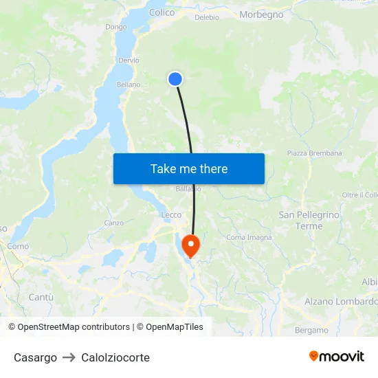 Casargo to Calolziocorte map
