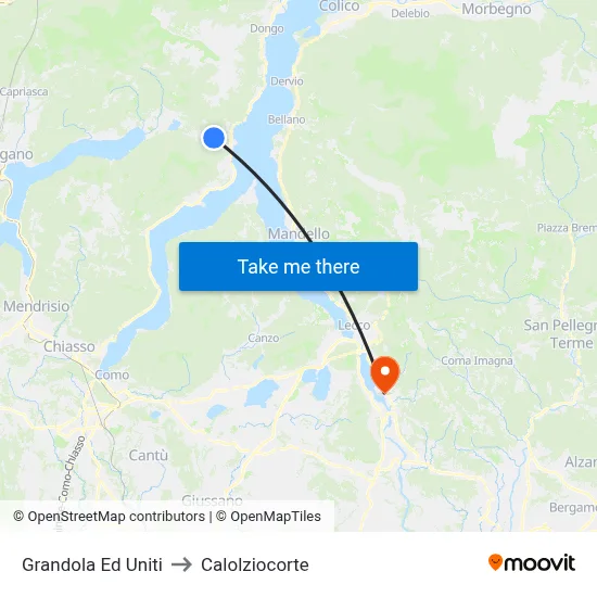 Grandola Ed Uniti to Calolziocorte map