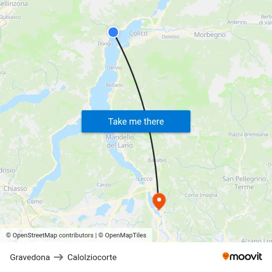 Gravedona to Calolziocorte map