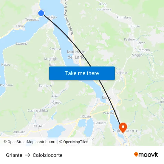 Griante to Calolziocorte map