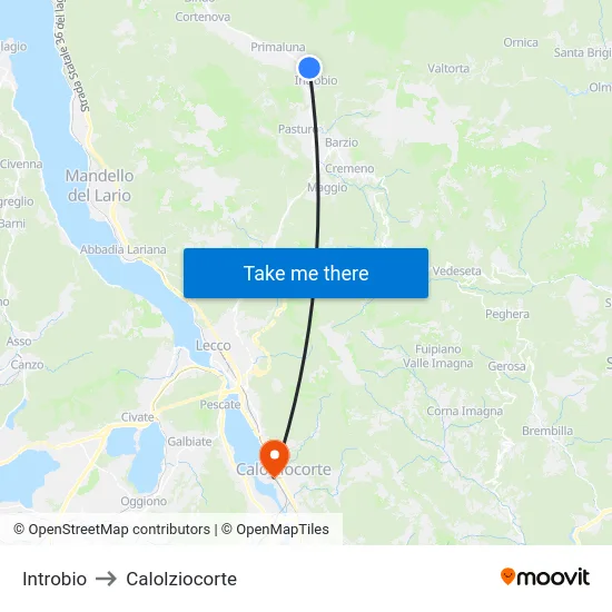 Introbio to Calolziocorte map