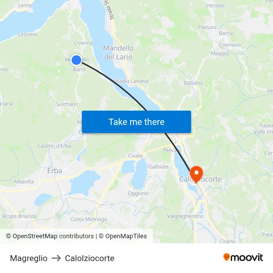 Magreglio to Calolziocorte map