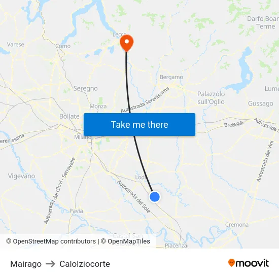 Mairago to Calolziocorte map