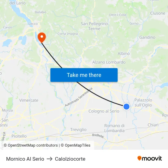 Mornico al Serio to Calolziocorte map