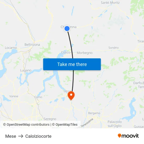 Mese to Calolziocorte map