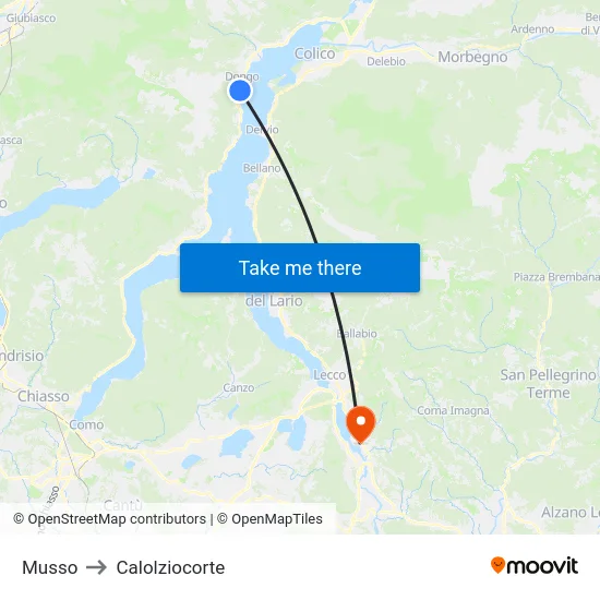 Musso to Calolziocorte map