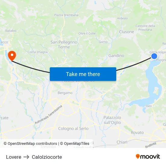 Lovere to Calolziocorte map