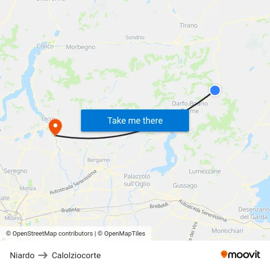 Niardo to Calolziocorte map