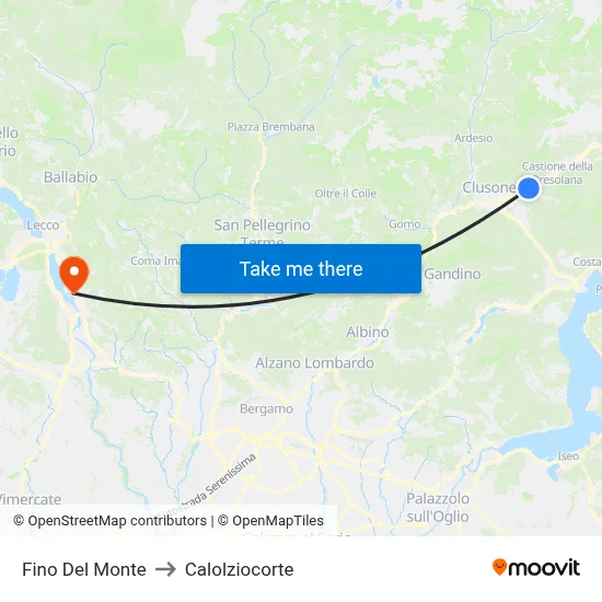 Fino del Monte to Calolziocorte map