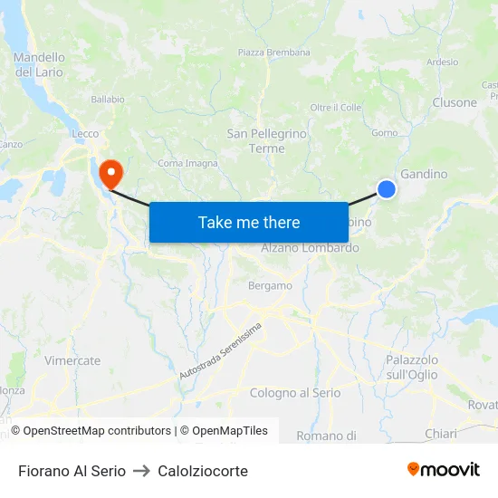 Fiorano al Serio to Calolziocorte map