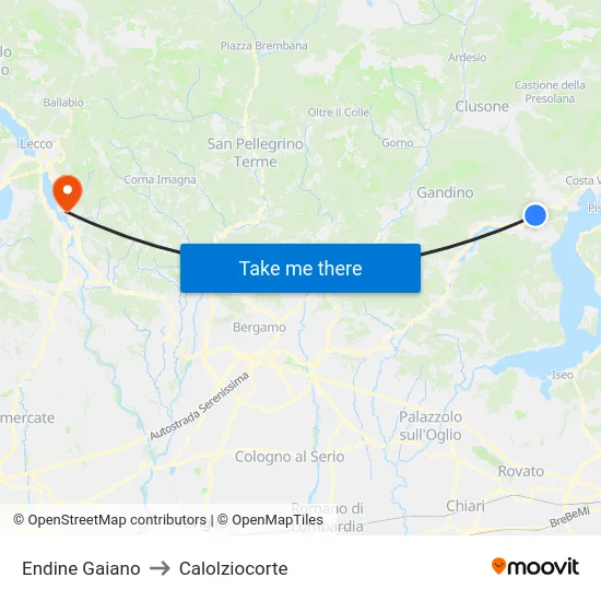 Endine Gaiano to Calolziocorte map