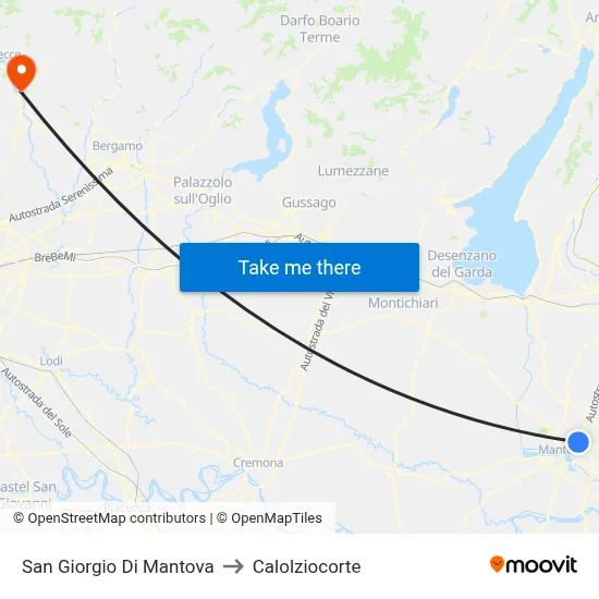 San Giorgio Di Mantova to Calolziocorte map