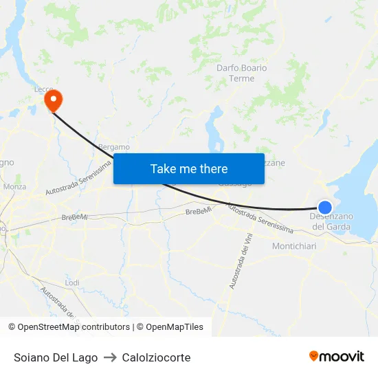 Soiano Del Lago to Calolziocorte map