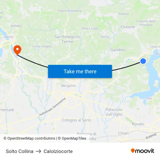 Solto Collina to Calolziocorte map